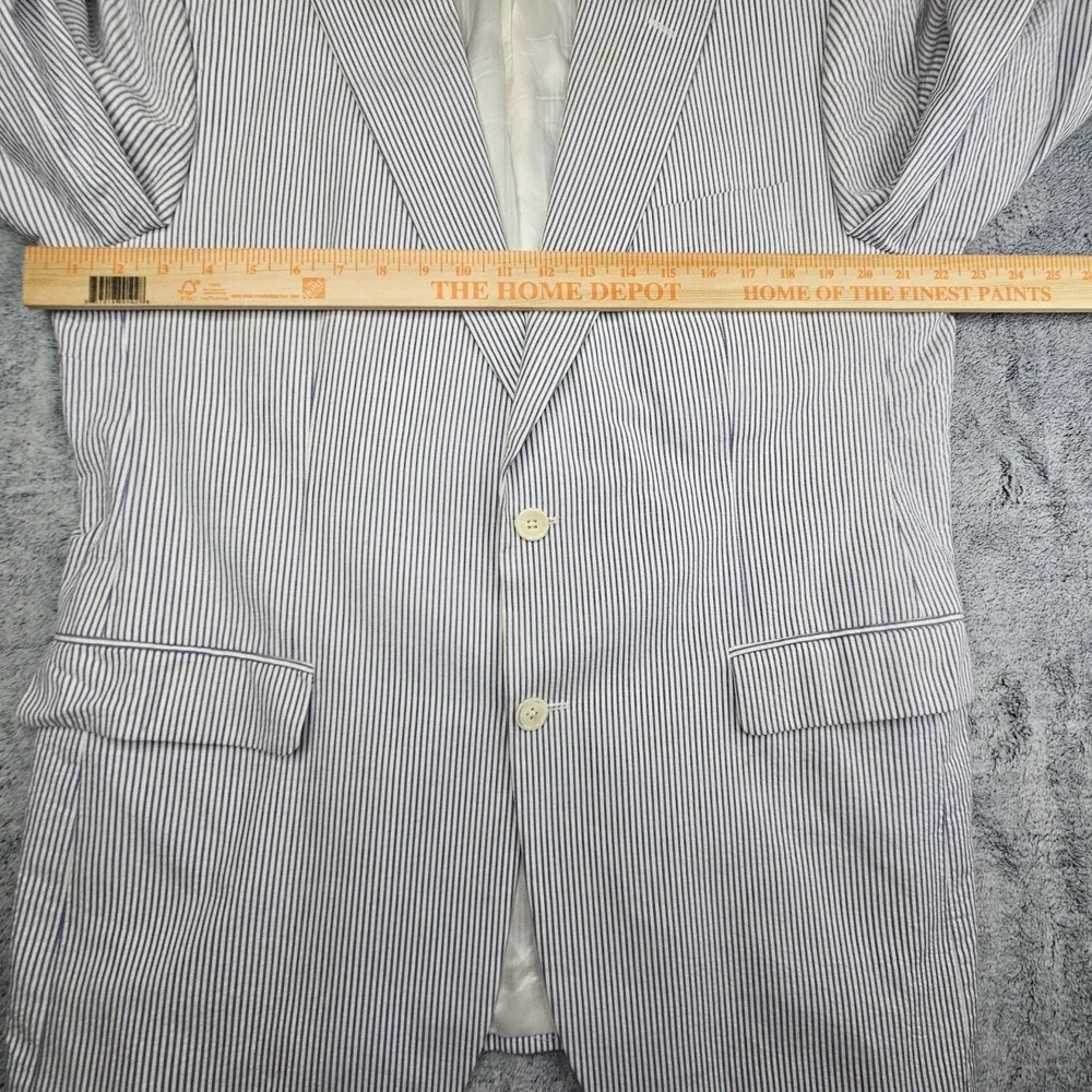 Brooks Brothers 346 Seersucker Blazer Mens 42R Sport Coat Striped Cotton Jacket